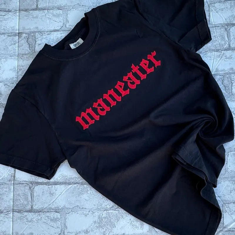 Comfort Colors - RED Maneater Embroidered T-shirt Hoodie, Sweatshirt | WearSparks.com