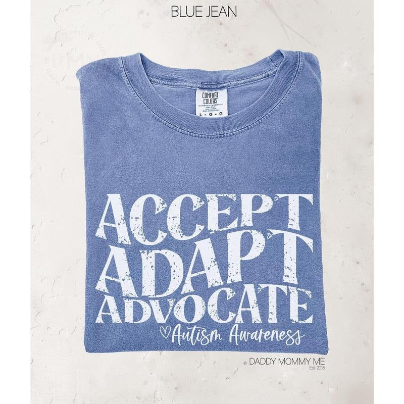 Comfort Colors Accept Adapt Advocate Autism Awareness Shirt, Autism Shirt, Neurodiversity Shirt, Autism Mom, Autism Month...