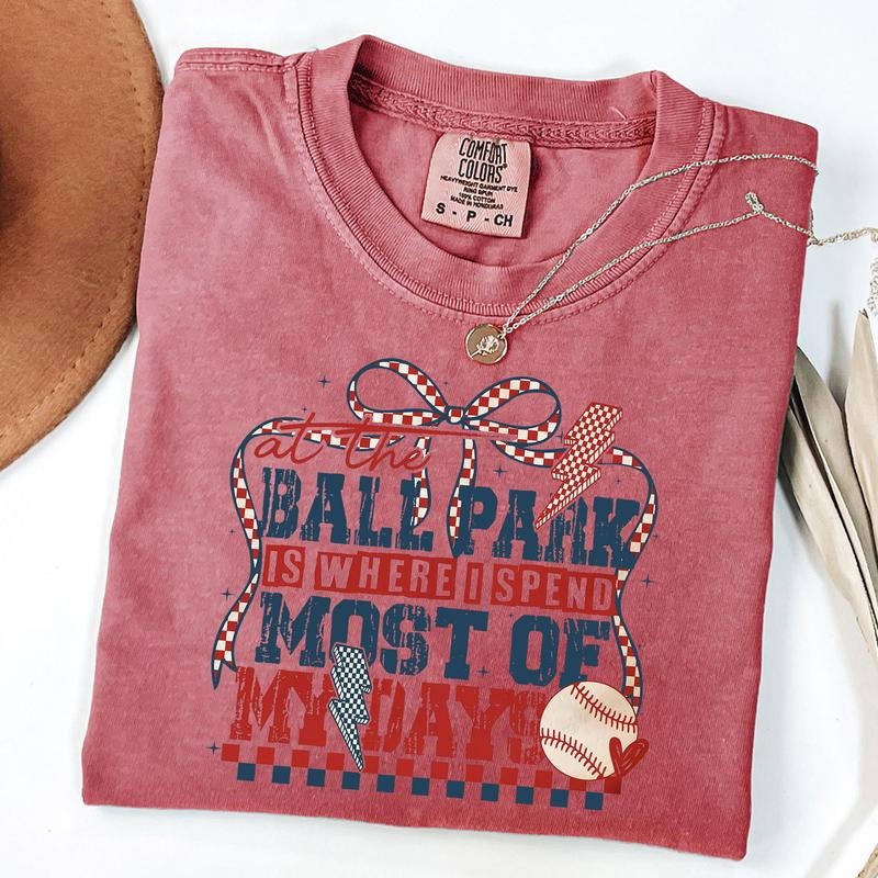 Comfort Colors At The Ballpark Is Where I Spend Most of My Days Shirt, Baseball Mom Shirt, Game Day T-Shirt, Unisex...