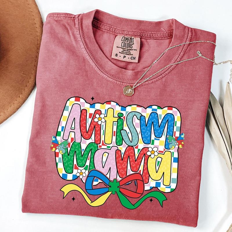 Comfort Colors Autism Mama Coquette Shirt, Retro Autism Awareness T-Shirt, Autism Advocate Shirt, Special Education...
