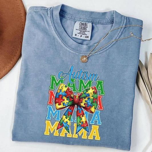 Comfort Colors Autism Mama Coquette Shirt, Retro Autism Coquette T-Shirt, Autism Advocate Shirt, Special Education...