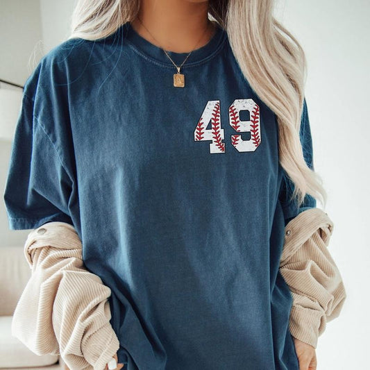 Comfort Colors Baseball Pocket Shirt, Personalized Baseball Number Shirt, Baseball Gift, Sports Mom Tee Hoodie, Sweatshirt