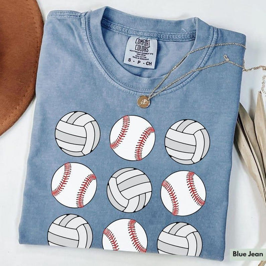 Comfort Colors Baseball Volleyball Shirt Cute Volleyball Mama Shirt Womens Baseball Shirt for Baseball Lover Baseball...