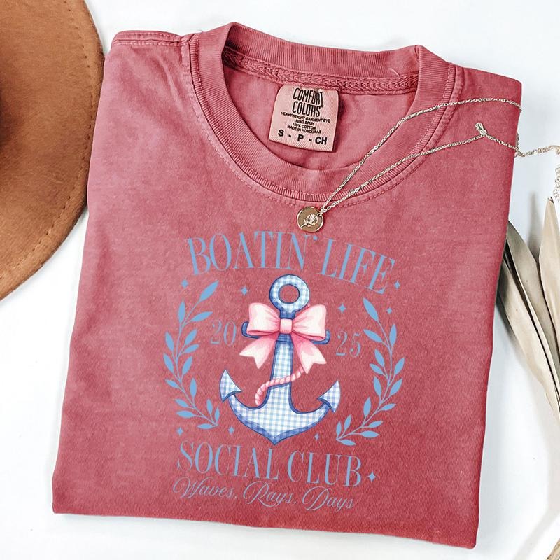Comfort Colors Boating Tee, Nautical Anchor Shirt, Lake Life Bow Shirt, Sailor Aesthetic T-Shirt Hoodie, Sweatshirt