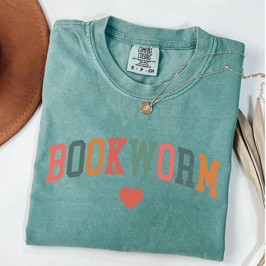 Comfort Colors Bookworm T-shirt, Cute Teacher Books Lover Shirt, Teacher Reading Shirt Hoodie, Sweatshirt | WearSparks.com