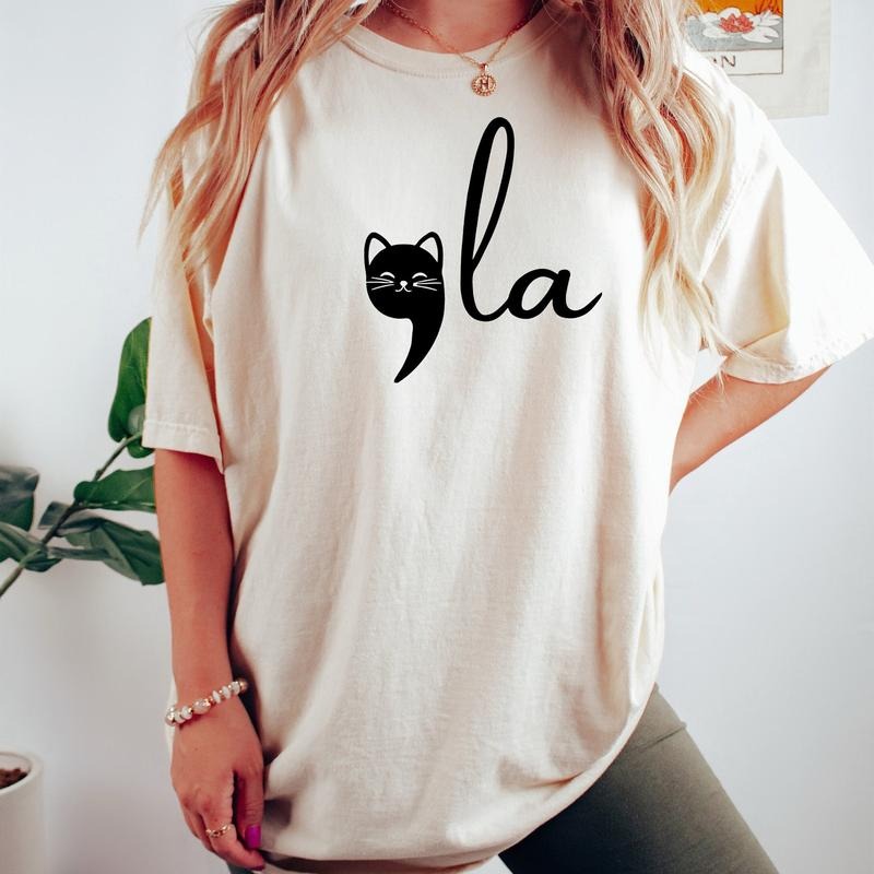 Comfort Colors Cat Comma La Shirt, Childless Cat Lady Shirt, Kamala Cat Lady Shirt, President Kamala Rally Tee Hoodie,...