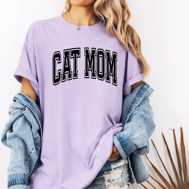 Comfort Colors Cat Mom Custom Colors Tee Shirt for Women - Top, Womenswear Hoodie, Sweatshirt | WearSparks.com