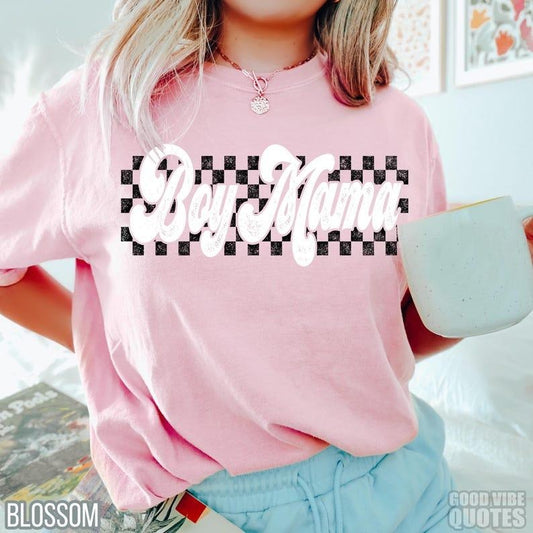 Comfort Colors Checkers Boy Mama Shirt, Retro Boy Mama Shirt, Vintage Boy Mama Tee, Motherhood Tshirt Hoodie, Sweatshirt
