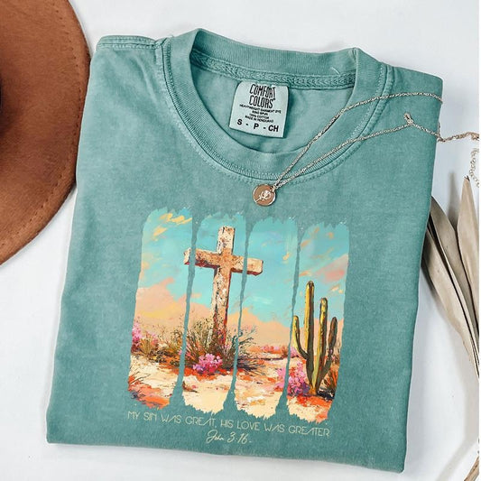 Comfort Colors Christian Easter Shirt, Religious Shirt, Cross, Bible Verse, Unisex T-Shirt Hoodie, Sweatshirt