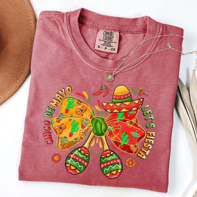 Comfort Colors Cinco De Mayo Coquette Shirt, Cinco De Mayo Tee, Tequita Shirt, Lets Fiesta T-Shirt, Mexican Girly Gift...