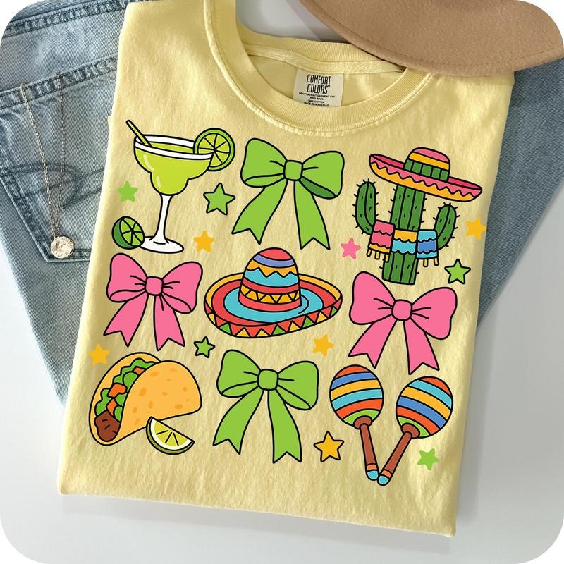 Comfort Colors Coquette Cinco De Mayo T-Shirt, Preppy Cinco De Mayo Shirt, Mexican T-Shirt, Fiesta T-Shirt Cinco De Mayo...