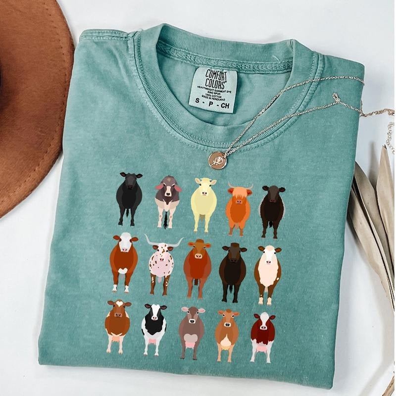 Comfort Colors Cows Shirt, Retro Cows T-Shirt, Farm Lover Shirt, Farm Animal Tee Hoodie, Sweatshirt | WearSparks.com