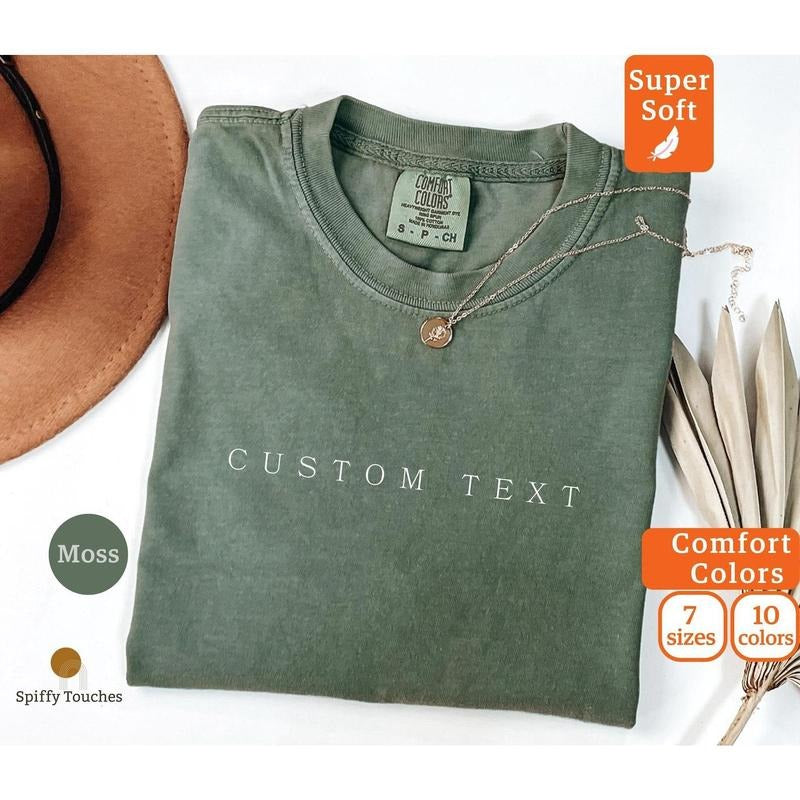 Comfort Colors Custom Text Shirt, Personalized Custom Shirt, Custom Made Shirt, Matching Custom Shirts,Business Logo...