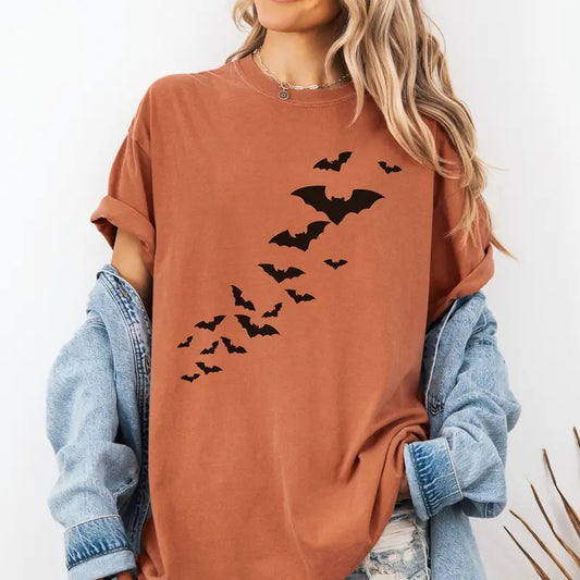 Comfort Colors Cute Halloween Bats Shirt, Spooky Season Shirt, Fall Graphic Tee, Halloween Party, Gift For Halloween...