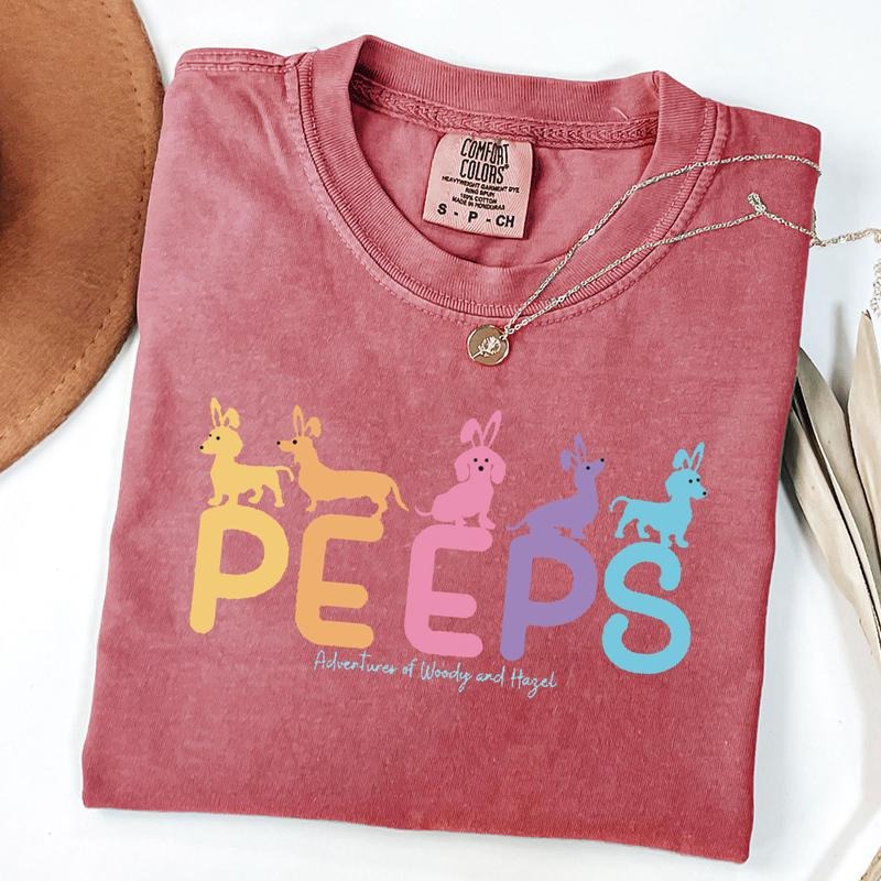 Comfort Colors Dachshund Peeps Shirt, Dog Bunny Shirt, Easter Dachshund Shirt, Easter Dog T-Shirt Hoodie, Sweatshirt