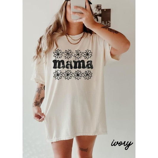 Comfort Colors Daisy Mama Shirt Mothers Day Gift From Daughter for Mom, Floral Mama Tshirt For Birthday Gift For Her,...