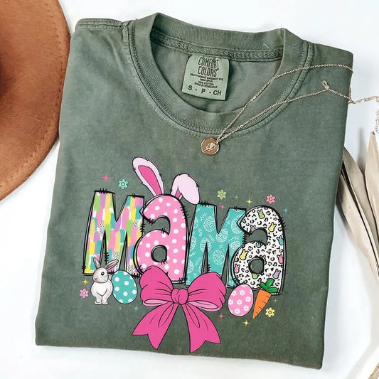 Comfort Colors Easter Mama Shirt, Mama Coquette Shirt, Easter Bunny Mom T-shirt, Easter Gift For Mom Hoodie, Sweatshirt