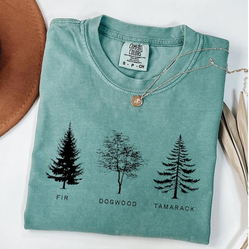 Comfort Colors Fir Dogwood Tamarack Tree Shirt- Subtle Anti-Trump Protest Shirt, Unisex T-Shirt Hoodie, Sweatshirt