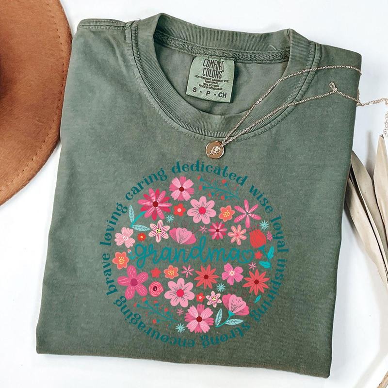 Comfort Colors Floral Grandma Shirt, Grandma Flower Shirt, Nana T-shirt, Wild Flower Tee, Mother's Day Gift Hoodie,...