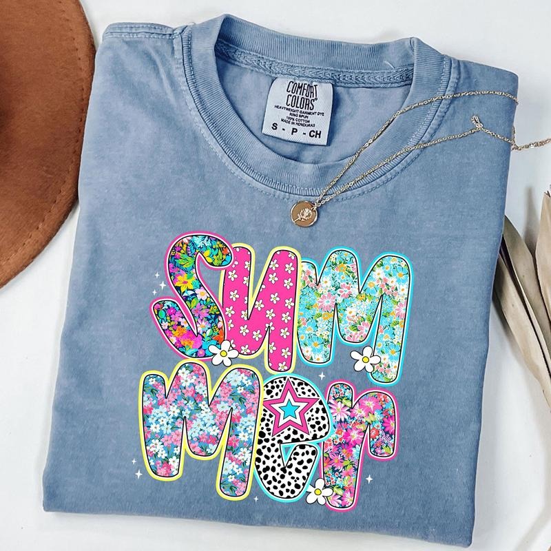 Comfort Colors Floral Summer Shirt, Trendy Summer T-Shirt, Retro Summer Tee, Unisex T-Shirt Hoodie, Sweatshirt
