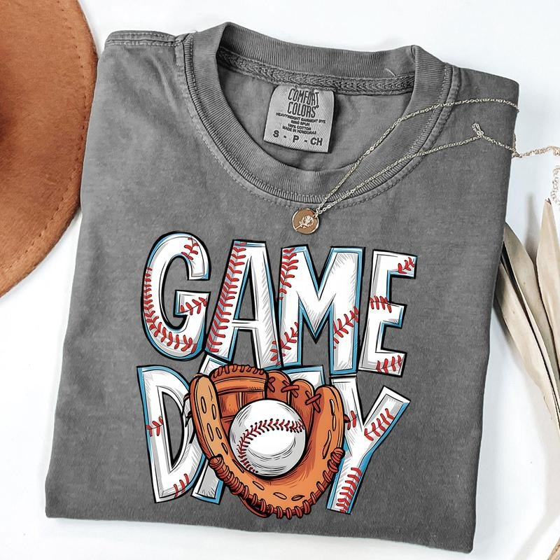 Comfort Colors Game Day Baseball Shirt, Baseball Shirt, Baseball Mom T-Shirt, Game Day Tee for Women, Sport Mom Gift...