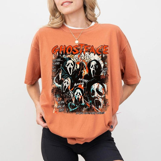Comfort Colors Ghost Face Halloween Shirt, Ghost Face Lover Shirt, Halloween Ghost Face T-shirt, Spooky Halloween Ghost...
