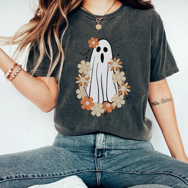 Comfort Colors Ghost Halloween T-Shirt Hoodie, Sweatshirt | WearSparks.com
