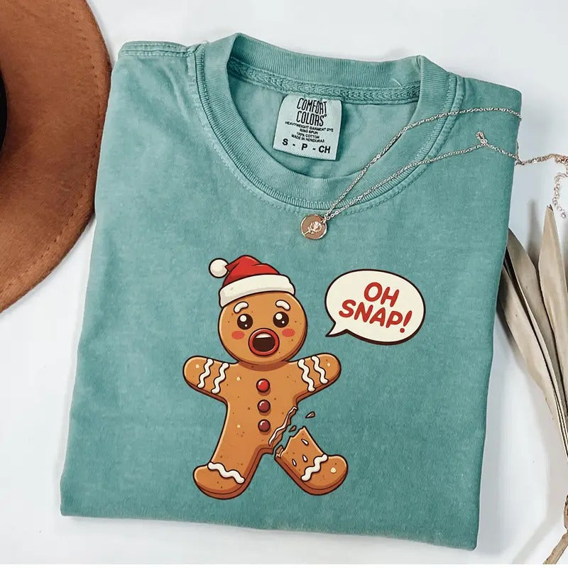 Comfort Colors Gingerbread Shirt, Cute Christmas Shirt, Gingerbread Man T-shirt, Women Holiday T-shirt, Gift for Baker,...