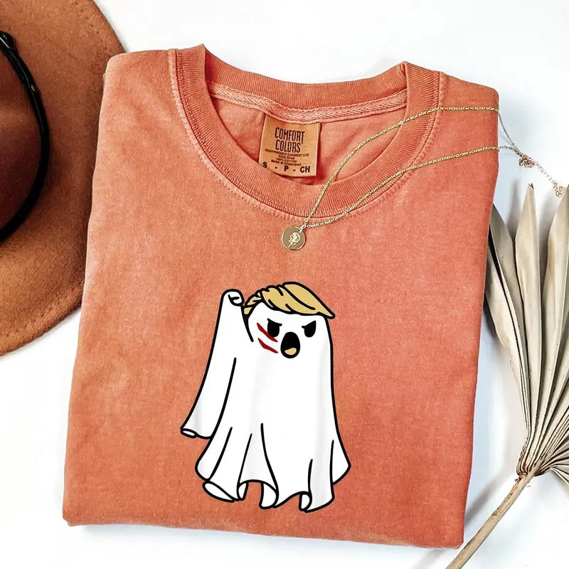Comfort Colors Halloween Trumpkin Shirt, President Trump 2024 Shirt, Trump Fight Ghost, Republican Halloween Gift, Trump...
