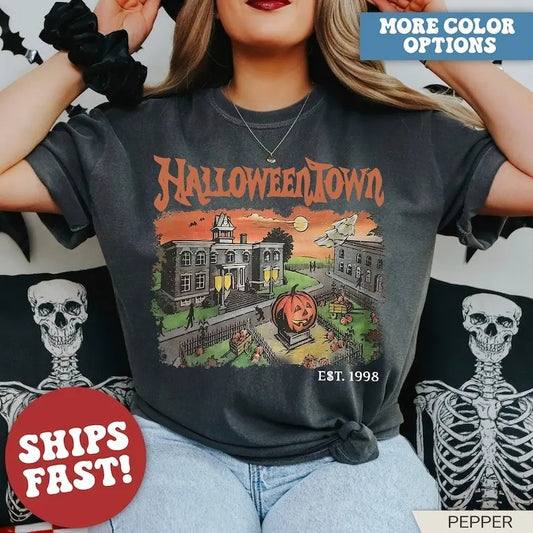 Comfort Colors Halloweentown T Shirt, Halloweentown University EST 1998, Retro Halloweentown Shirt, Cute Fall Shirt...