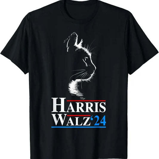 Comfort Colors Harris Waltz 2024 Election Funny Cat Kamala Harris Tim Walz T-Shirt Hoodie, Sweatshirt | WearSparks.com