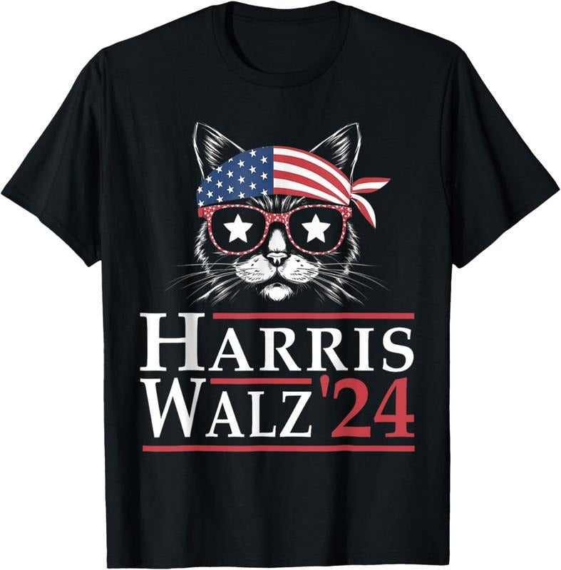 Comfort Colors Harris Walz 2024 Funny Cat Election Kamala Harris Tim Waltz T-Shirt Hoodie, Sweatshirt | WearSparks.com