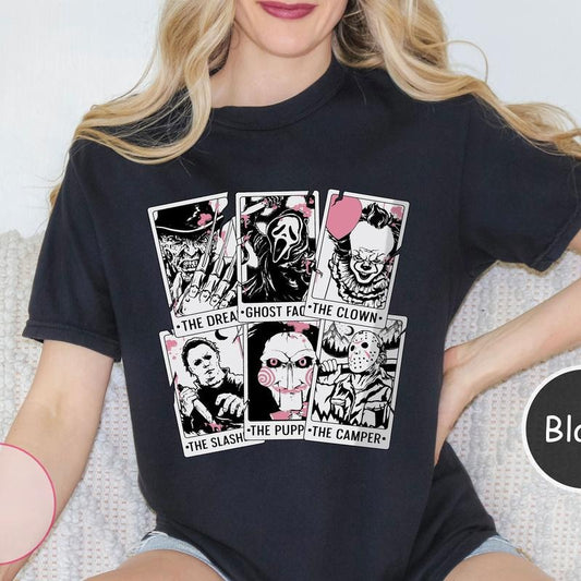 Comfort Colors Horror Movie Characters Shirt, Horror Characters Shirt, Horror Fan Shirt, Horror Lover Shirt Hoodie,...