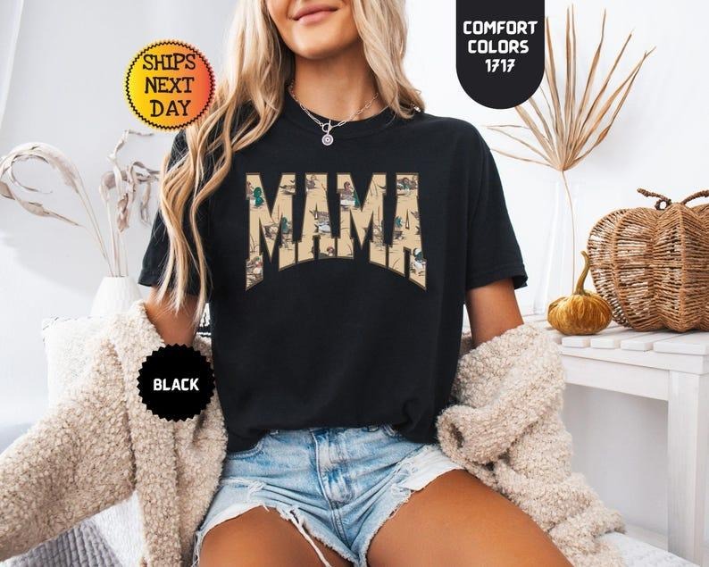 Comfort Colors Hunting Mama Shirt, Duck Hunting Shirt, Mama of Hunters, Camo Mama Shirt, Hunting Season, Mom Life Shirt,...