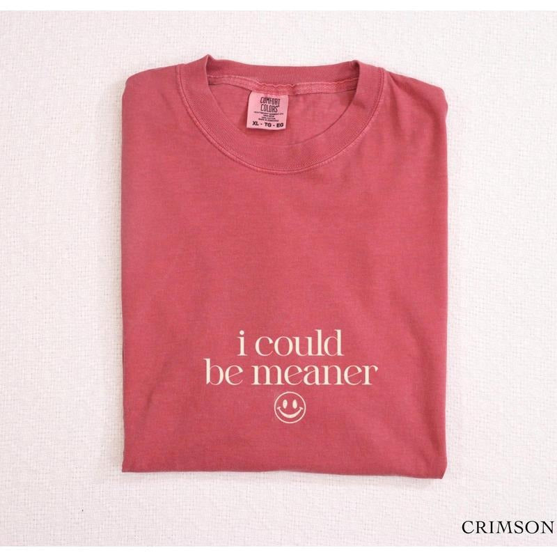 Comfort Colors I Could Be Meaner Shirt Funny Sarcastic Quote T-shirt Gift For Mean Friend Spicy Attitude Graphic Tee...