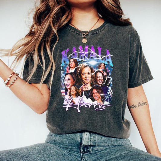 Comfort Colors Kamala Harris Bootleg Shirt, Kamala Harris Vintage Shirt, Kamala Harris Retro 90s T shirt, Democrat Shirt,...