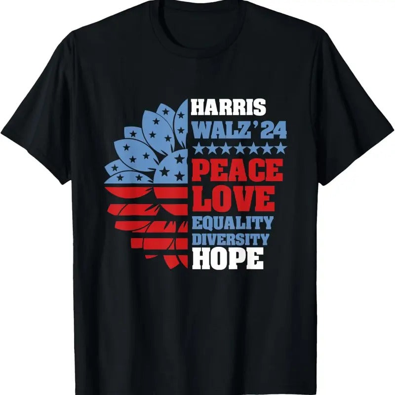 Comfort Colors Kamala Harris Tim Walz 2024 Peace LGBT Harris Walz Waltz T-Shirt Hoodie, Sweatshirt | WearSparks.com