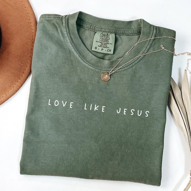 Comfort Colors Love Like Jesus Shirt, Christian Shirt, Faith Shirt, Jesus T-Shirt, Religious T-Shirt, Bible Verses...