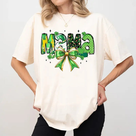 Comfort Colors Mama Patrick's Day Shirt, St Patrick's Day Mom Gift, Mama Coquette Shirt, New Mom Gift Hoodie, Sweatshirt