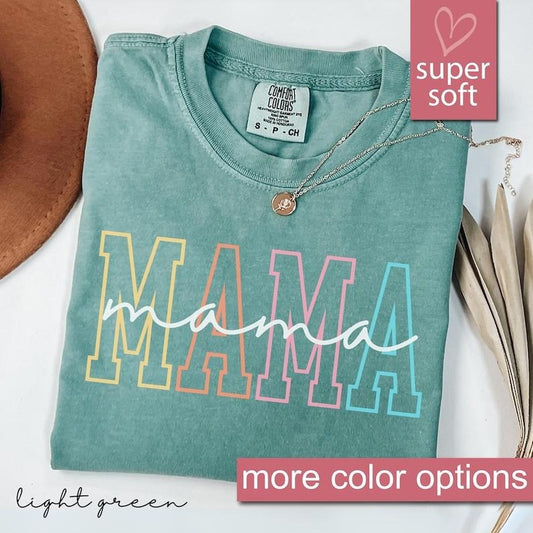 Comfort Colors Mama Shirt For Mothers Day Gift From Daughter, Mama Tshirt For Birthday Gift For Her, Baby Shower Gift,...