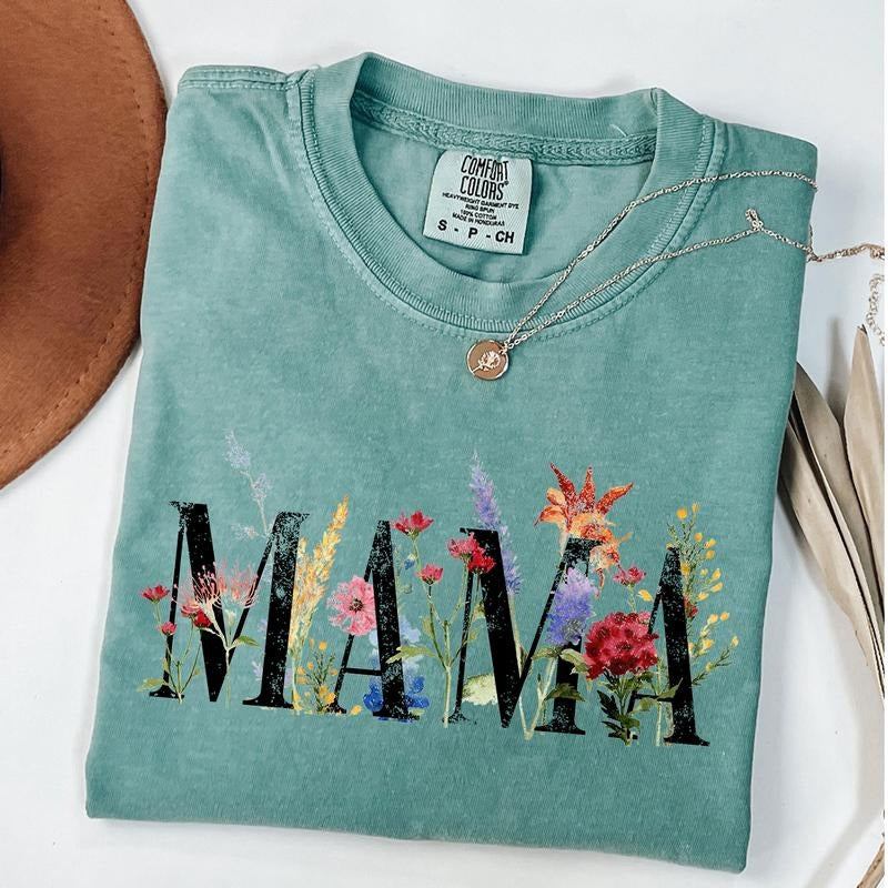 Comfort Colors Mama Wildflower Shirt, Floral Mom Shirt, Mothers Day Shirt, Mom Birthday Gift, Mothers Day Gift Hoodie,...