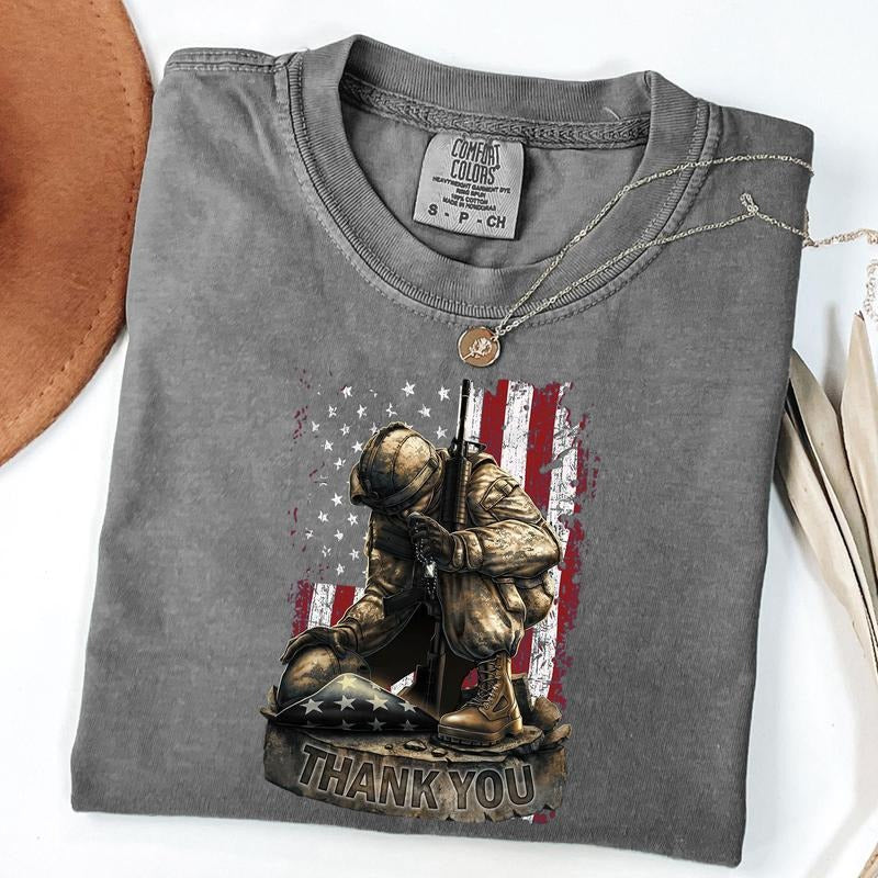 Comfort Colors Memorial Day Shirt, Honor and Remember Tee, Patriotic Soldier TShirt, USA Freedom Shirt, American Military...
