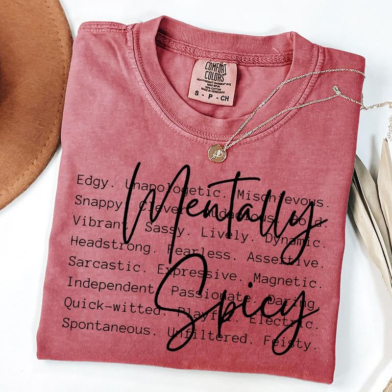 Comfort Colors Mentally Spicy words Shirt, Funny mental health T-Shirt, Sarcastic Tee Hoodie, Sweatshirt | WearSparks.com