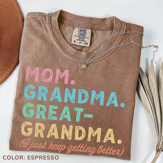 Comfort Colors Mom Grandma Great-Grandma T-shirt, Pregnancy Announcement, Gift For Great-Grandma, Baby Reveal To Family,...
