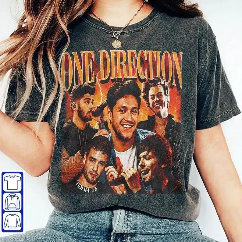 Comfort Colors One Direction shirt, 1d shirt, member's signature One Direction Shirt, country music, Pop Music Fan...