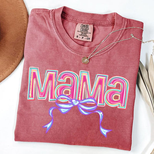 Comfort Colors Preppy Mama Brushstroke Shirt, Mama T-Shirt, Pink Mama Coquette Tee, New Mom Gift Hoodie, Sweatshirt