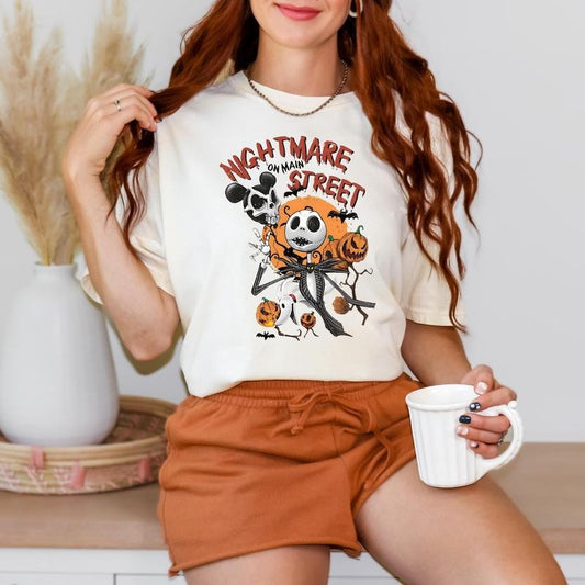 Comfort Colors Retro Halloween Nightmare On Street Shirt, Vintage Halloween Mic.key Not So Scary Shirt, Spooky Season...