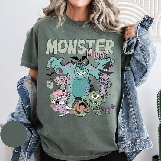 Comfort Colors Retro Mon.ster Mash Shirt, Halloween shirt, Vintage Ghost Halloween t-Shirt, Retro Fall Top, Fall Shirt...