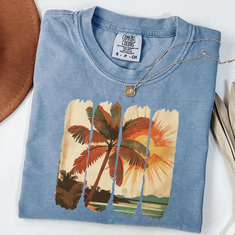 Comfort Colors Retro Summer Shirt, Sunset Shirt, Hello Summer Shirt, Summer Vacation Tee, Unisex T-Shirt Hoodie, Sweatshirt