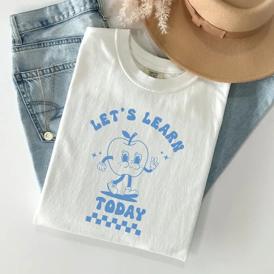Comfort Colors Retro Teacher Shirt, Let's Learn Today Shirt, Back to School Shirt, First Day of School Tshirt, New...